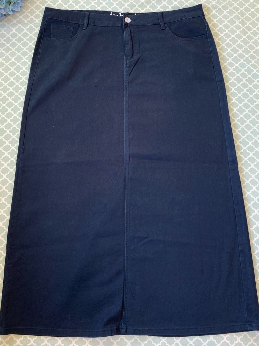 Inherit Stella Navy Colored Denim Maxi Skirt 17/18
